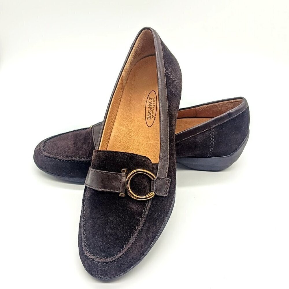Circa Joan & David Cj Finley Brown Suede Leather Trim Loafers Nwot - 7m